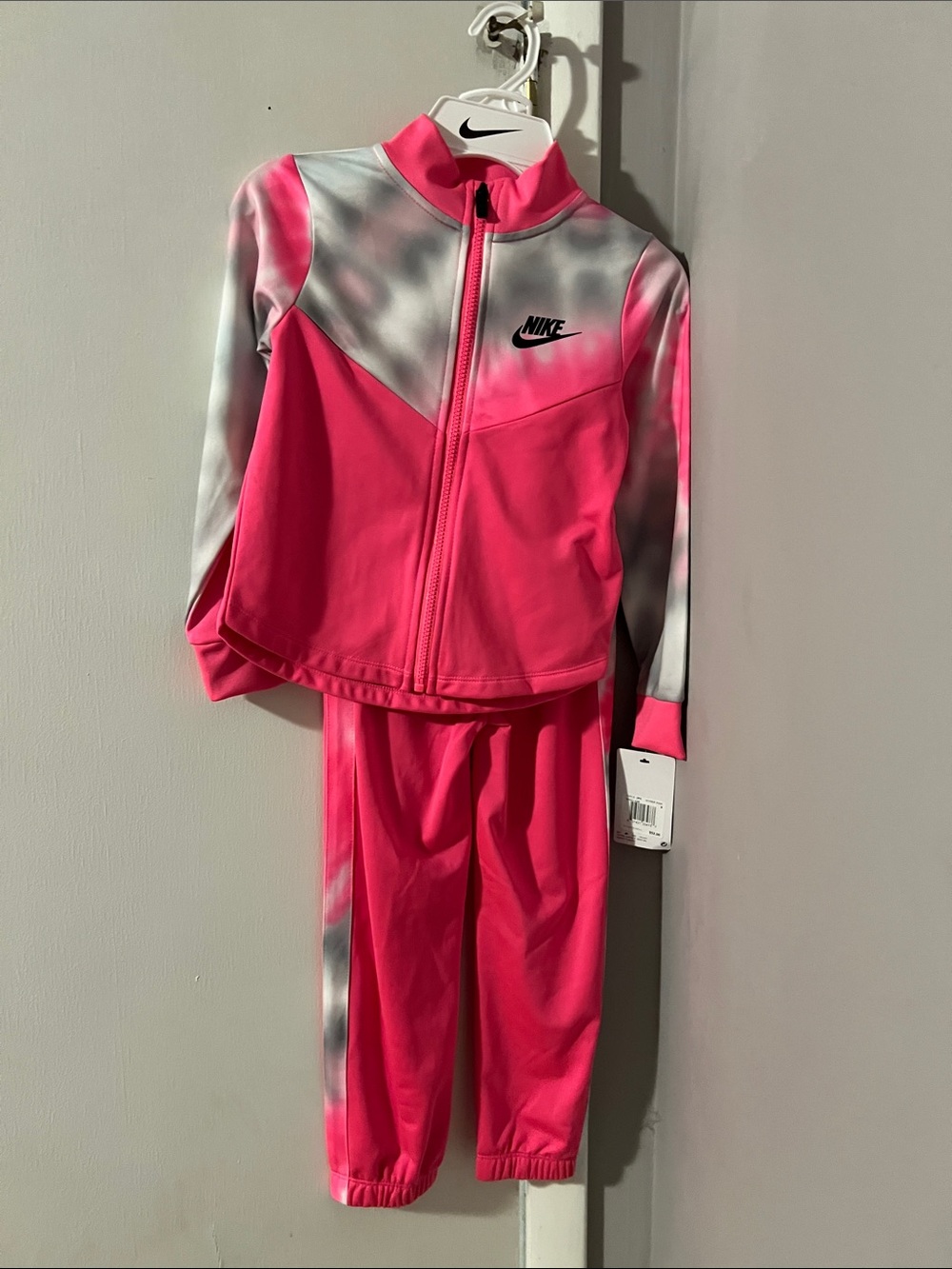 Nike Pink and Gray Kids Matching Track Set